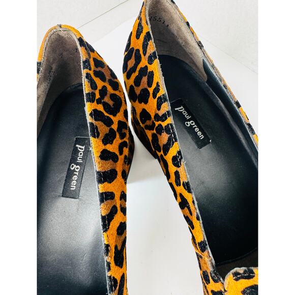 Paul Green Winona Leather Loafer Pump Leopard Velvet Sisal size UK 7/ US 9.5 - Picture 6 of 10